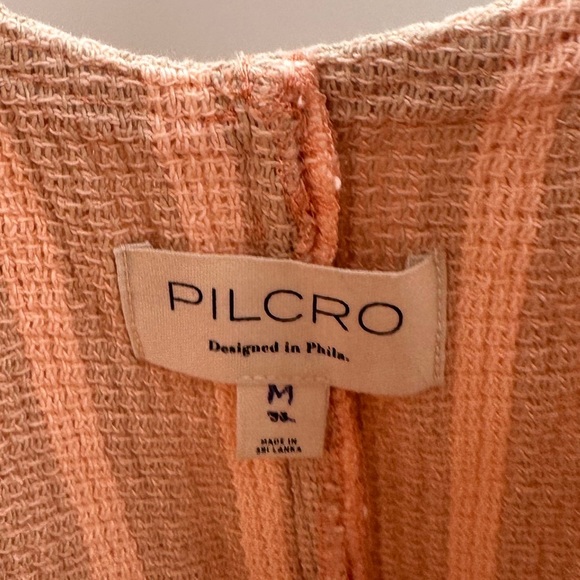 Anthropologie Pilcro Zip Front Stripe Shorts Romper Medium SAMPLE - Picture 3 of 4